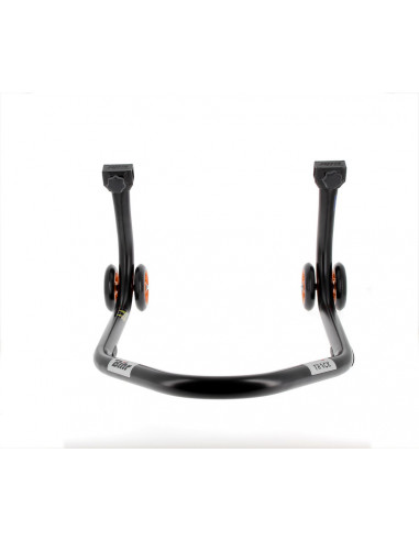 Béquille arrière BIHR Home Track supports en "V" noir mat roues orange