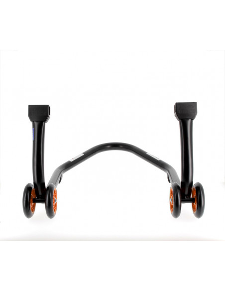 Béquille arrière BIHR Home Track supports en "V" noir mat roues orange