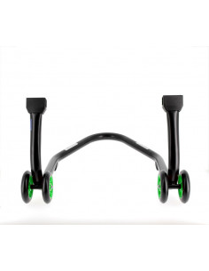 Béquille arrière BIHR Home Track supports en "V" noir mat roues vert 2