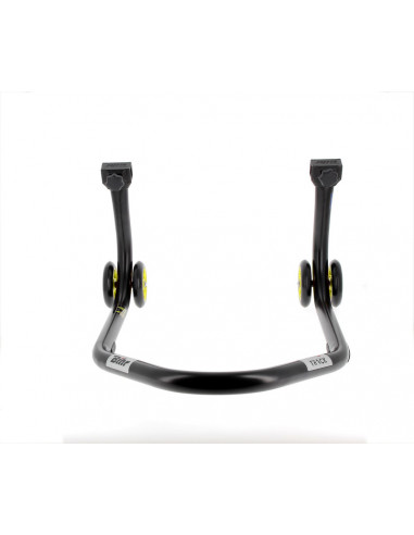 Béquille arrière BIHR Home Track supports en "V" noir mat roues jaune