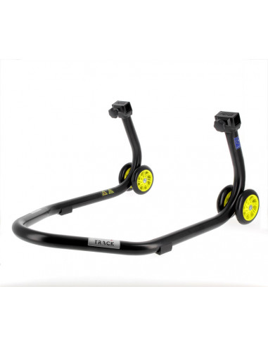 Béquille arrière BIHR Home Track supports en "V" noir mat roues jaune