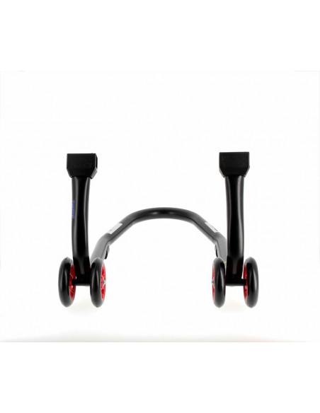 Béquille avant BIHR Home Track noir mat roues rouge