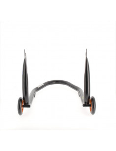 Béquille arrière BIHR Home Track fixe supports en "V" noir mat roues orange 2