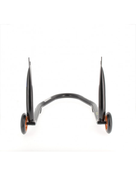 Béquille arrière BIHR Home Track fixe supports en "V" noir mat roues orange