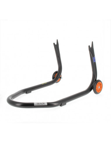 Béquille arrière BIHR Home Track fixe supports en "V" noir mat roues orange
