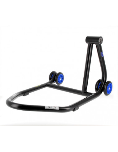 Béquille monobras droite BIHR Home Track noir mat roues bleu