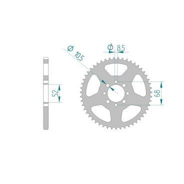 Kit chaine AFAM acier SUZUKI AP 50 pas 420 1975 à 1978
