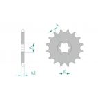 Kit chaine AFAM acier SUZUKI SMX 50 pas 420 2001 à 2003