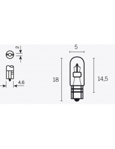 Ampoule V PARTS T5 12V 1,2W - x10