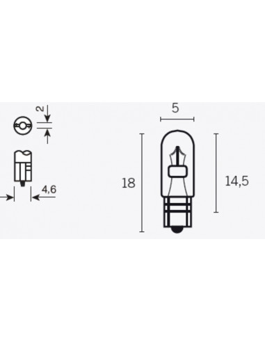 Ampoule V PARTS T5 12V 1,2W - x10