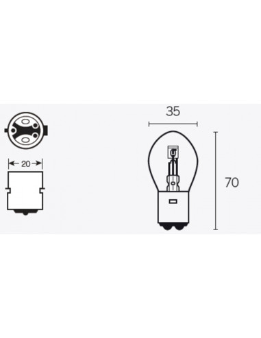 Ampoule TECNIUM B35 12V 35/35W - x10