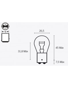 Ampoule TECNIUM S25 12V 21/5W - x10
