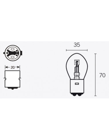 Ampoule TECNIUM B35 6V 35/35W - x10