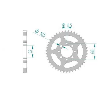 Kit chaine AFAM acier SUZUKI GT 80 L pas 428 1981 à 1982