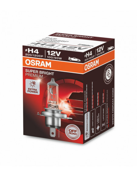 Ampoule OSRAM Super Bright Premium H4 12V/100/80W - x1
