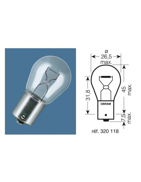 Ampoule OSRAM Original Line P21W 12V 21W - x10
