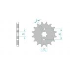 Kit chaine AFAM acier SUZUKI FL 125 Adress pas 428 2007 à 2010