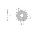 Kit chaine AFAM acier SUZUKI GT 125 A,B,C,L,M,N pas 428 1975 à 1981