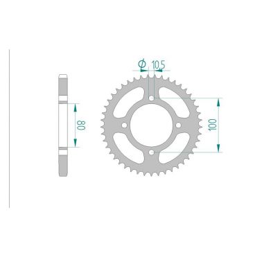 Kit chaine AFAM acier SUZUKI GZ 125 W,X,Y,K1,K2,K3,K4,K5,K6,K7,K8 MARAUDER pas 428 1998 à 2008