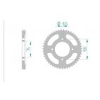 Kit chaine AFAM acier SUZUKI RGF 125 FUN N,P,R pas 428 1992 à 1994
