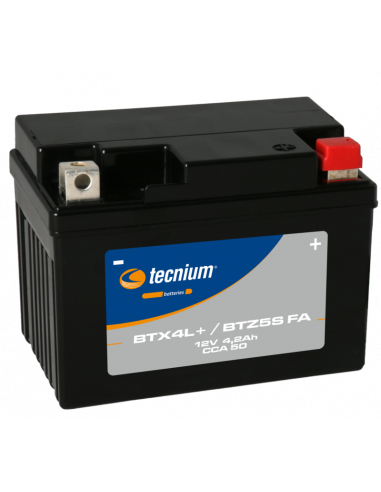 Batterie TECNIUM sans entretien activé usine - BTX4L+/BTZ5S