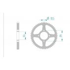 Kit chaine AFAM acier SUZUKI RV 125 K7,K8,K9,L0,L1,L2,L3 VAN VAN pas 428 2007 à 2013