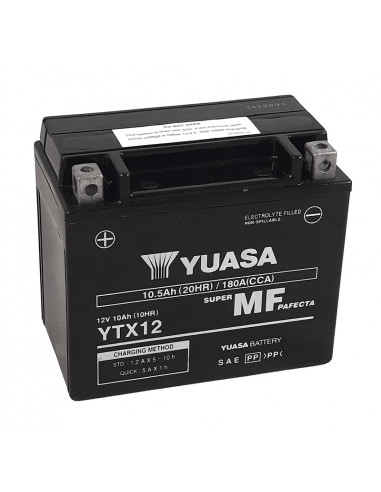 Batterie YUASA W/C sans entretien activée usine - YTX12 FA