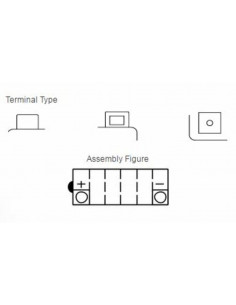 Batterie YUASA conventionnelle sans pack acide - YB14-A2 2