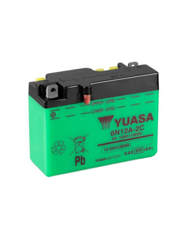 Batterie YUASA conventionnelle sans pack acide - 6N12A-2C/B54-6