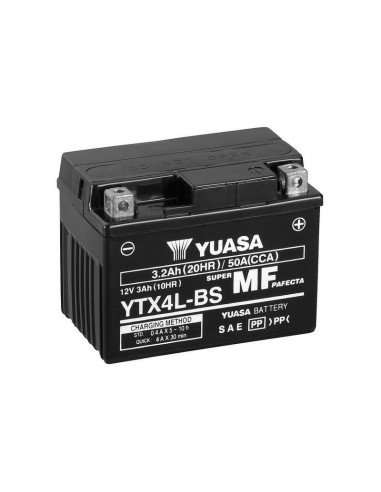 Batterie YUASA Sans entretien avec pack acide - YTX4L-BS