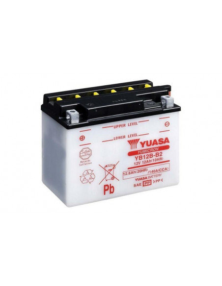 Batterie YUASA conventionnelle sans pack acide - YB12B-B2 Batterie YUASA conventionnelle sans pack acide - YB12B-B2