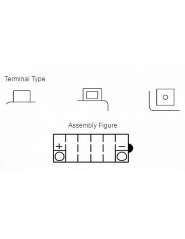 Batterie YUASA conventionnelle sans pack acide - YB12B-B2 Batterie YUASA conventionnelle sans pack acide - YB12B-B2