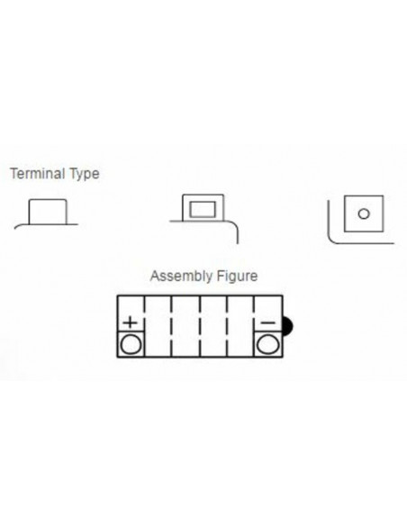 Batterie YUASA conventionnelle sans pack acide - YB12B-B2 Batterie YUASA conventionnelle sans pack acide - YB12B-B2