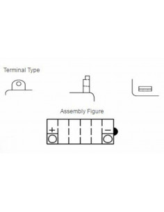 Batterie YUASA conventionnelle sans pack acide - YB12A-B 2