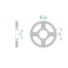 Kit chaine AFAM acier SUZUKI VL 125 X,Y,K1,K2,K3,K4,K5,K6,K7 INTRUDER pas 428 1999 à 2007