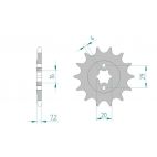 Kit chaine AFAM acier SUZUKI TS 200 R pas 520 1989 à 1994