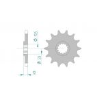 Kit chaine AFAM acier SUZUKI DR 250 Z pas 520 2001 à 2004