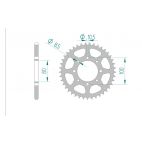 Kit chaine AFAM acier SUZUKI GN 250 F,J,K,L,M,N,P,R,S,T,V,W pas 520 1987 à 1998