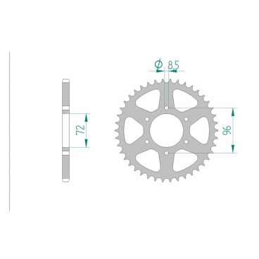 Kit chaine AFAM acier SUZUKI SP 370 pas 520 1977 à 1980